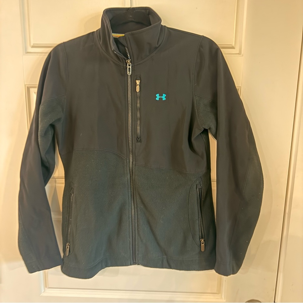Under Armour Black Jacket with Aqua Logo